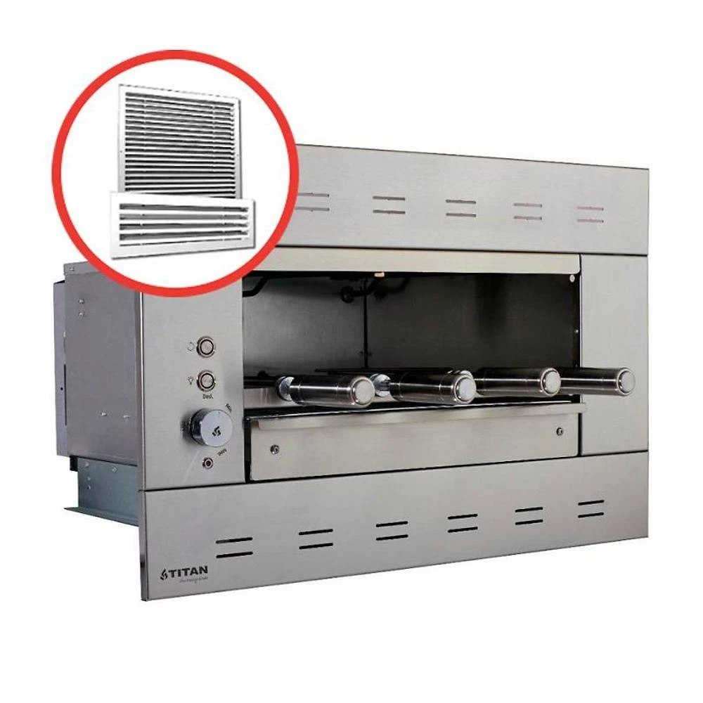 Churrasqueira Elétrica de Embutir SUPREMA 04 e com Painel Ventilado Cinza Titan 70,3CM 2500W 110V