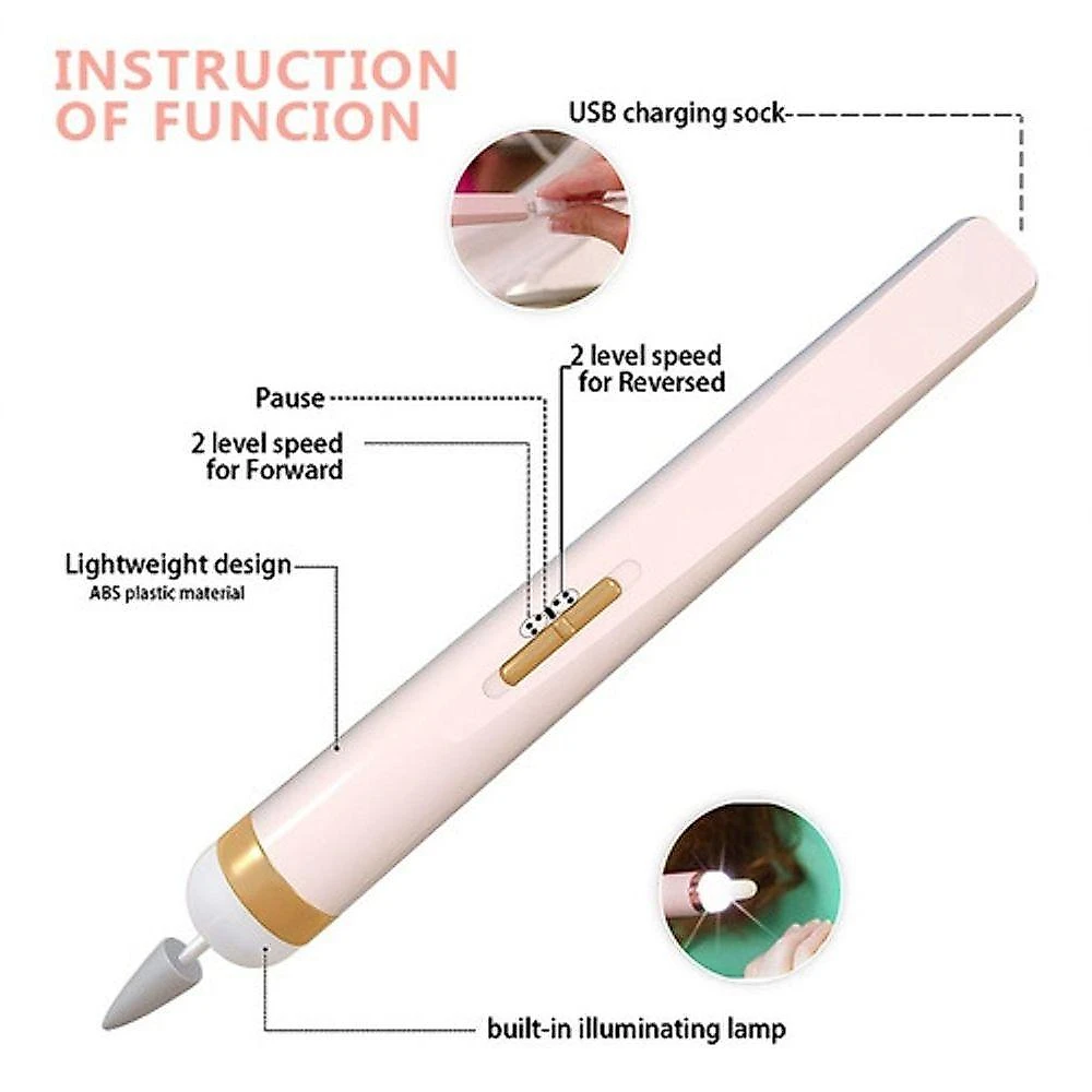 Kit Lixadeira De Unhas Portátil 5 Em 1 - Manicure E Cutícula Com Facilidade