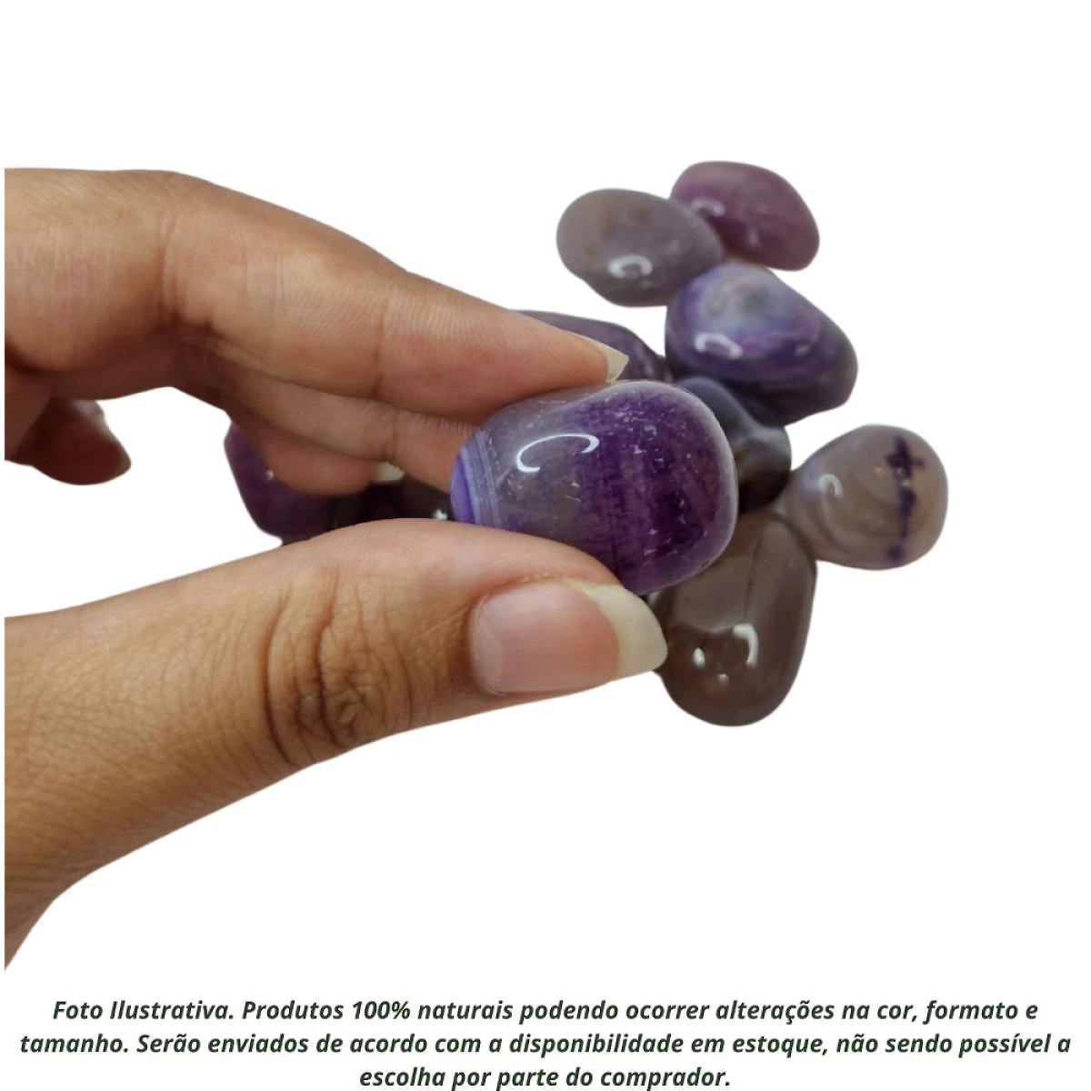 Miniatura Pedra Ágata Roxa 2 A 4 Cm Rolada 250G Natural