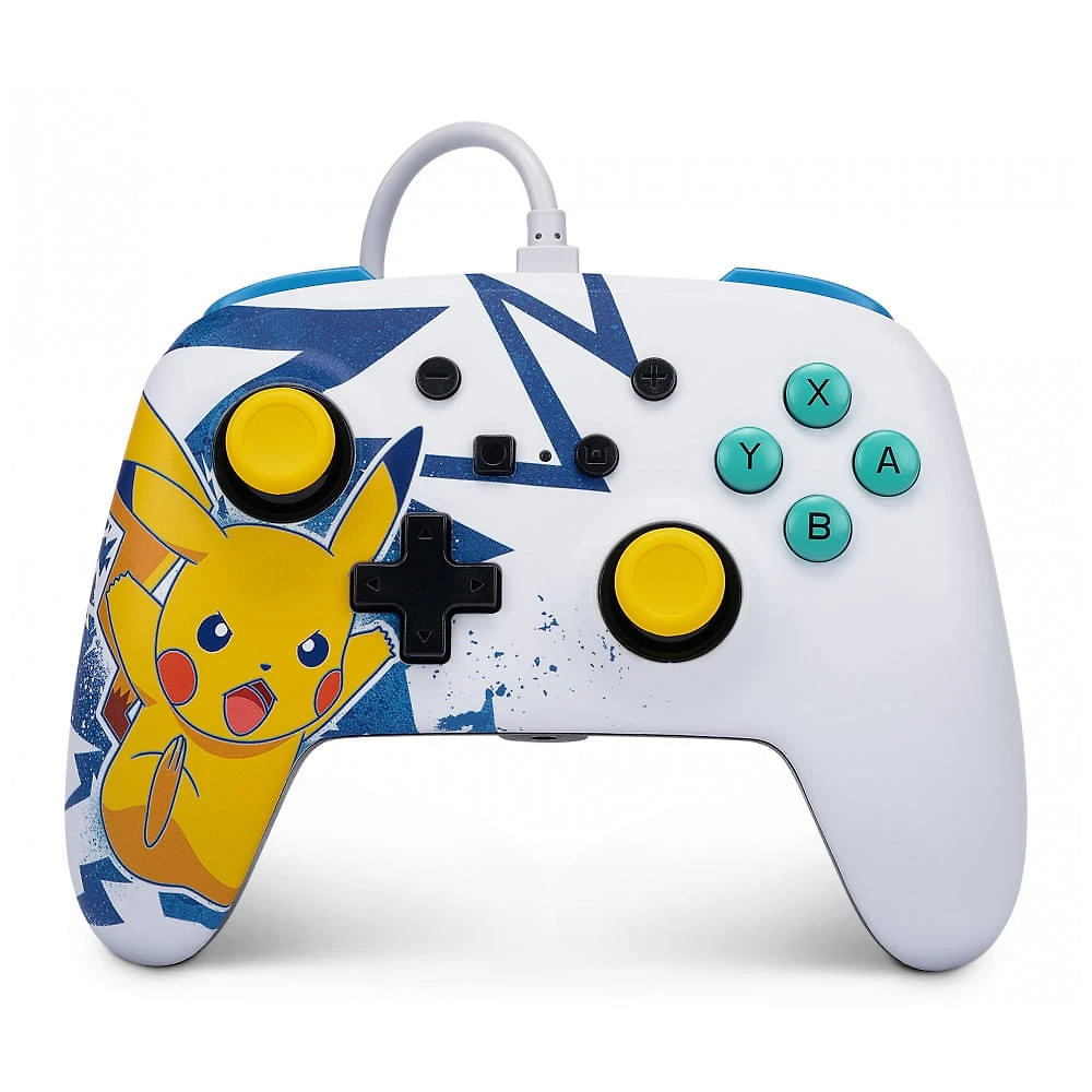 Controle Nintendo Switch PowerA Com Fio Pikachu High Voltage, 16 Botões, Cabo 3m, Modelo NSGP0041-01