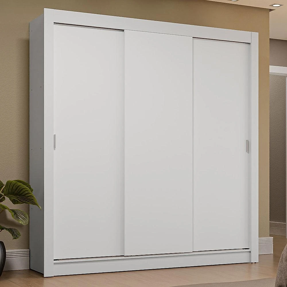 Guarda-roupa casal 3 portas de correr branco sublime plus madesa