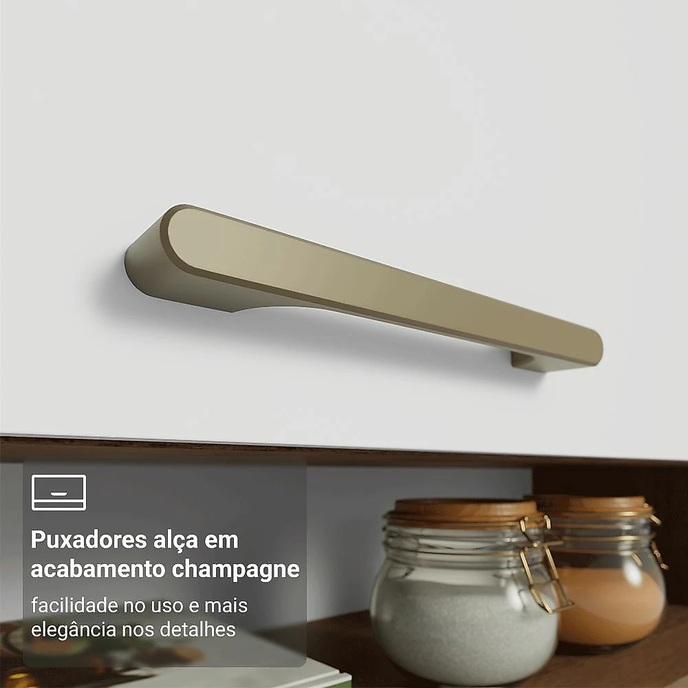Armário de Cozinha Completa 285 cm Lille Madesa 01 Rustic/Branco