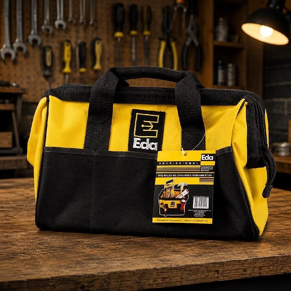 Bolsa de Lona para Ferramentas 9SQ 21 Bolsos Fundo Rígido Preto Yeet
