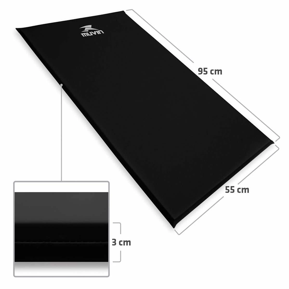 Miniatura Kit 3X Colchonete Espuma D80 Abdominal 95Cm Pilates Muvin