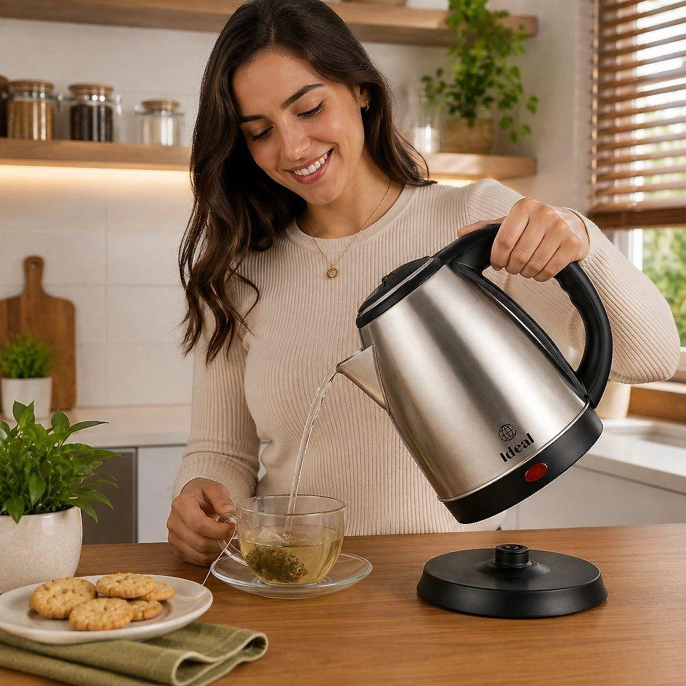 Miniatura Chaleira Elétrica Ideal 1.8L 1500W Aço Inox 220V