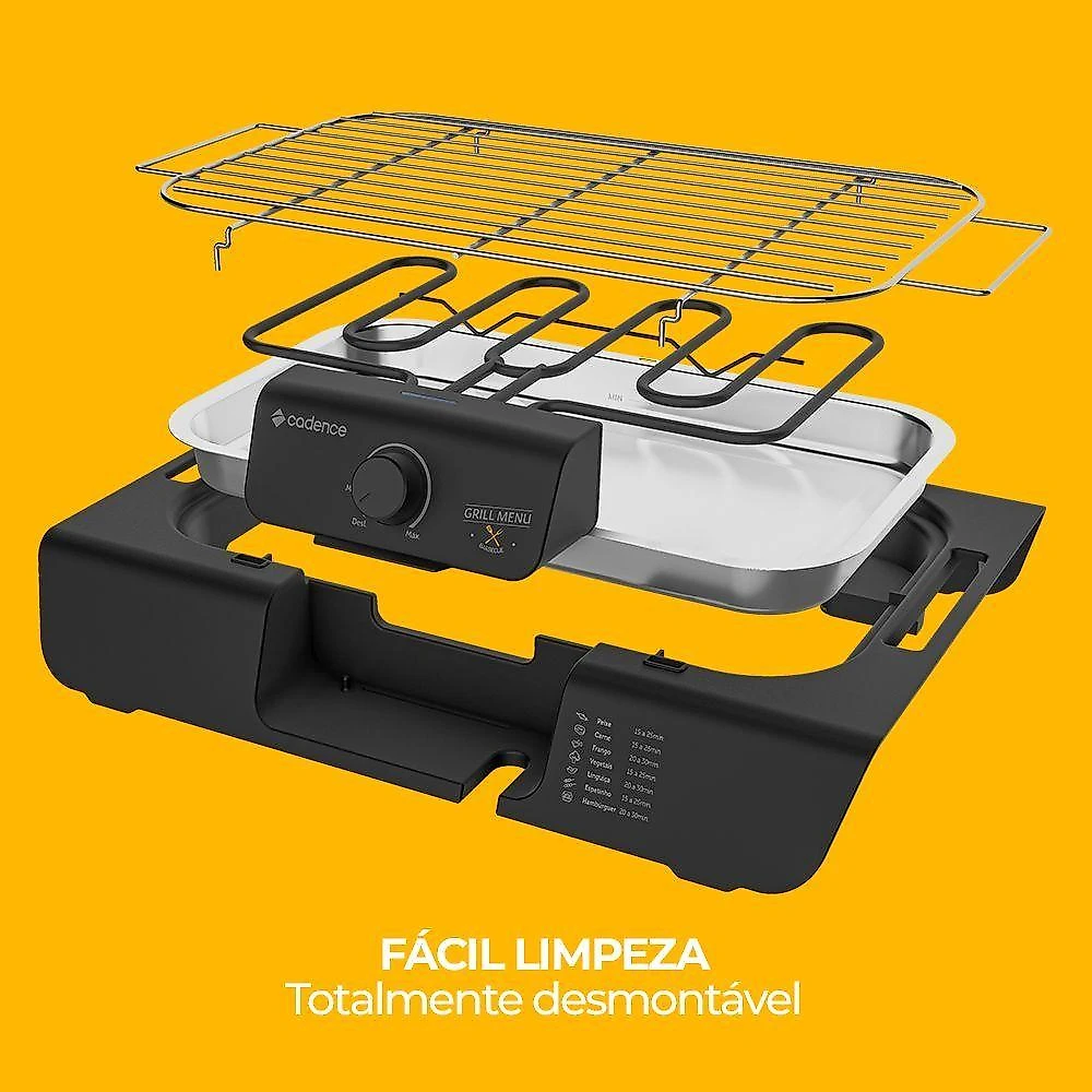 Churrasqueira Elétrica Cadence Grill Menu 110V