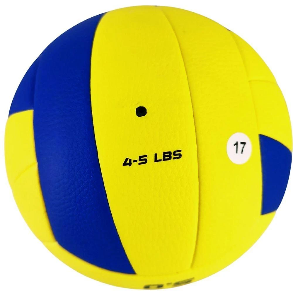 Bola de Vôlei 5.0 para Treinos Escolares Toque Macio em PVC Amarelo e Azul Rainha