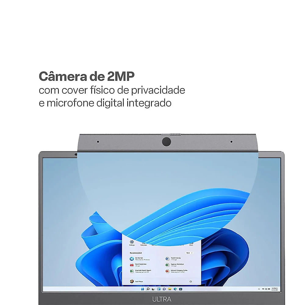 Notebook Windows 11 Home Tela 15.6 Pol. FHD Pentium Gold 6500Y 4GB 128GB e MMC Ultra UB365 Cinza
