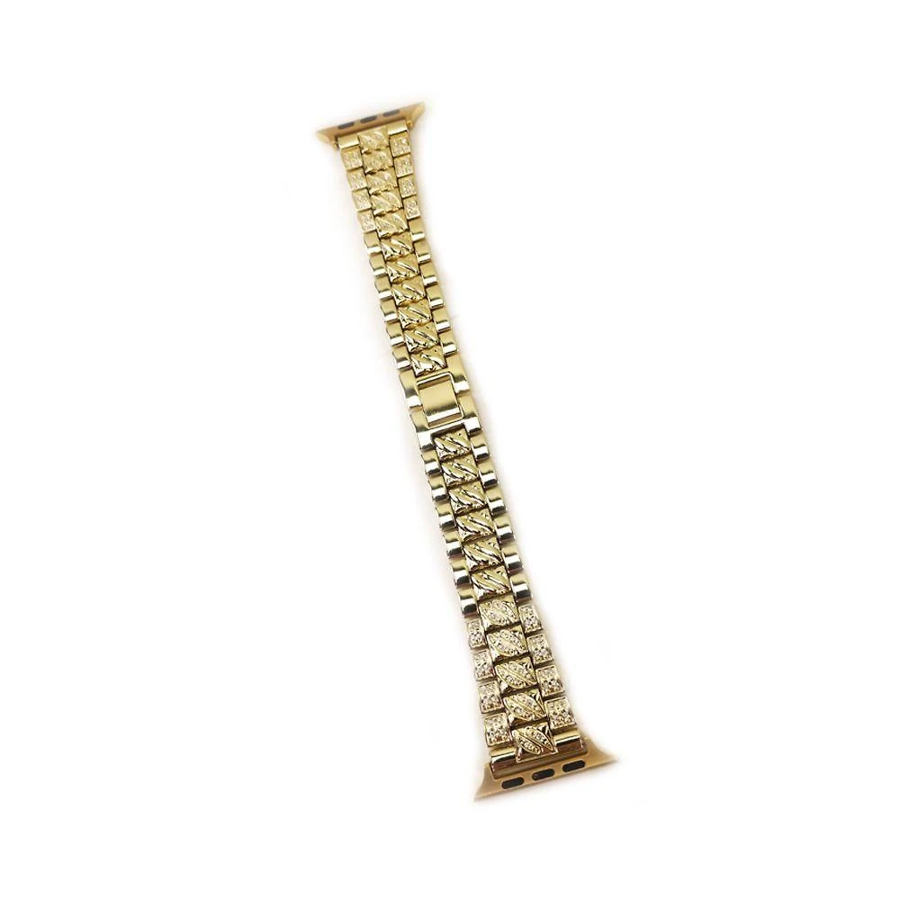 Pulseira Smartwatch Luxo Pedra Strass Smartband Aço 3 Elos