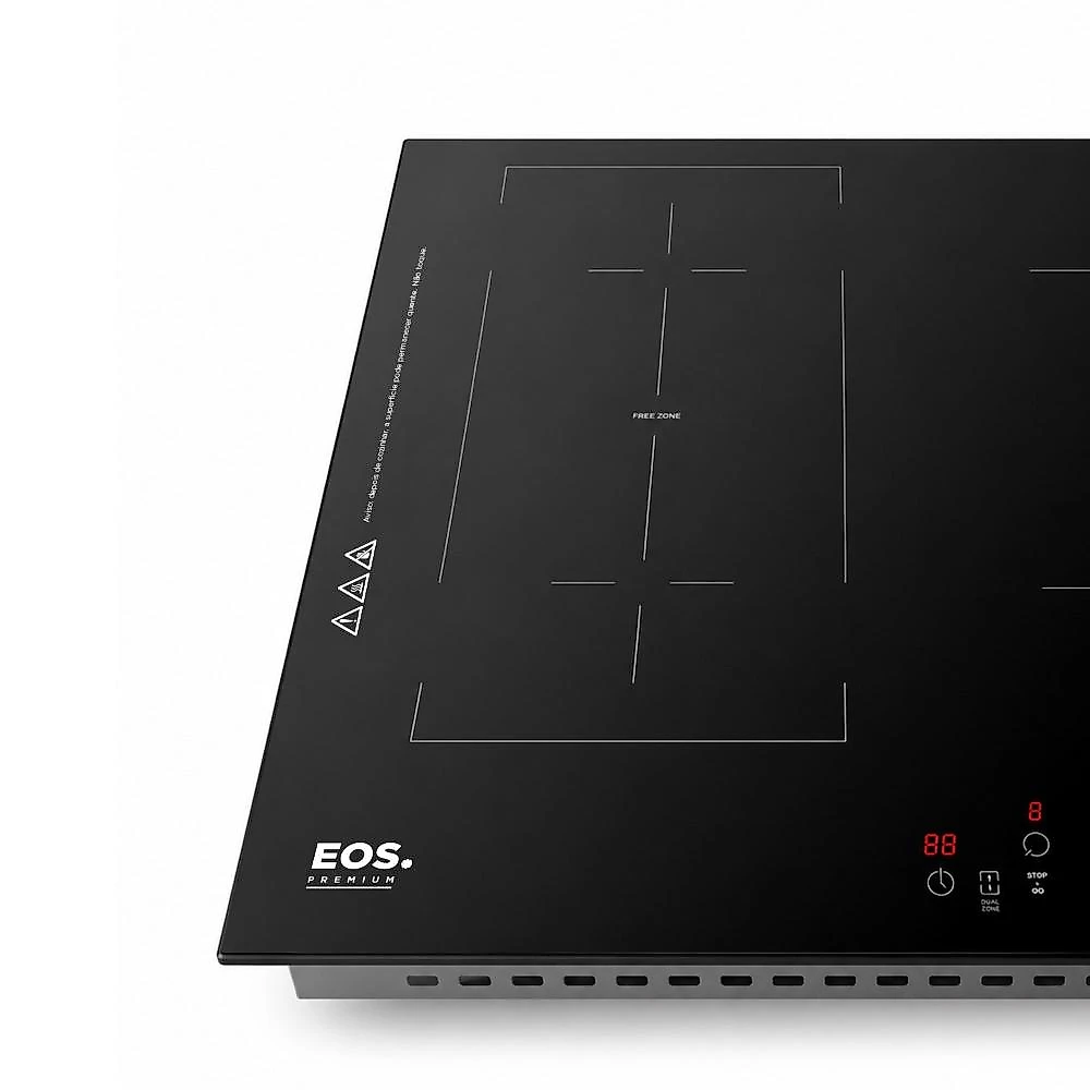 Cooktop de Indução 6 Bocas EOS 90cm Inverter Freezone Preto 10500W ECIP062EPIF 220V