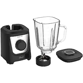 Liquidificador Oster Power Black Inox 1,5L 750W Jarra de Vidro 5 Velocidades 110V