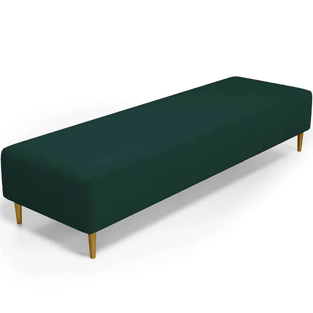 Puff Decorativo Bali W01 Pés Palito 210x60cm Bouclê Verde - Lyam Decor