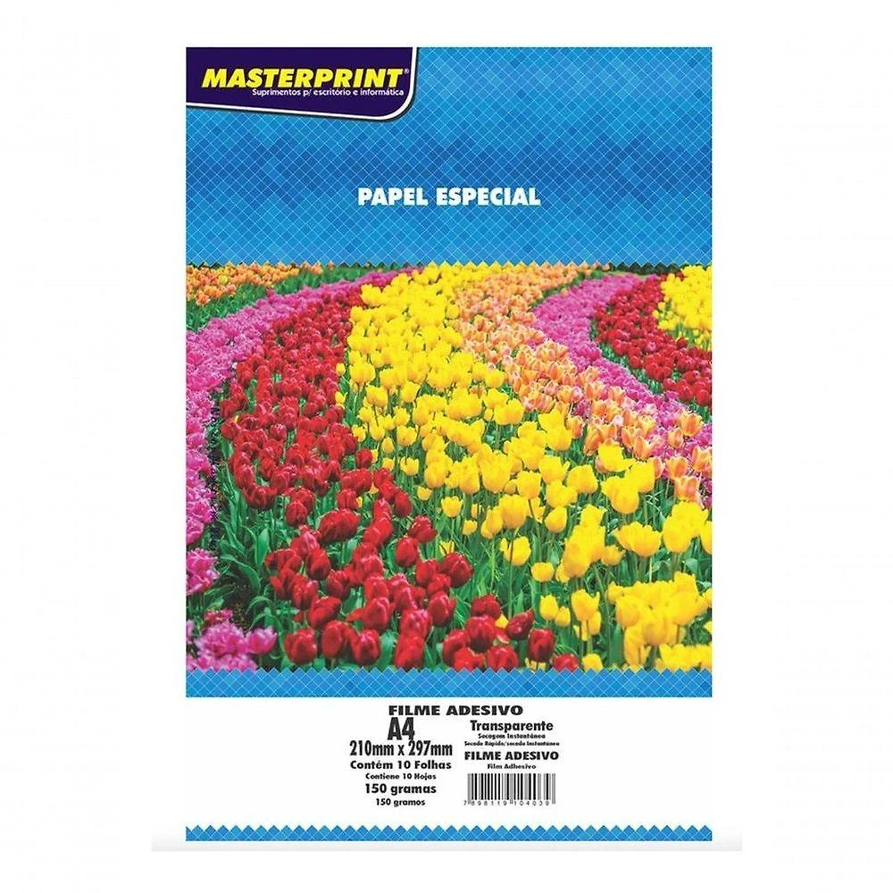 Papel Adesivo Vinil Masterprint Semi NN3 A4 10 Folhas Transparente