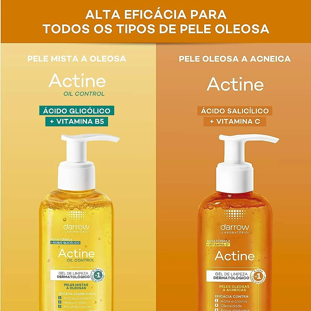 Darrow actine oil control gel de limpeza facial 240g