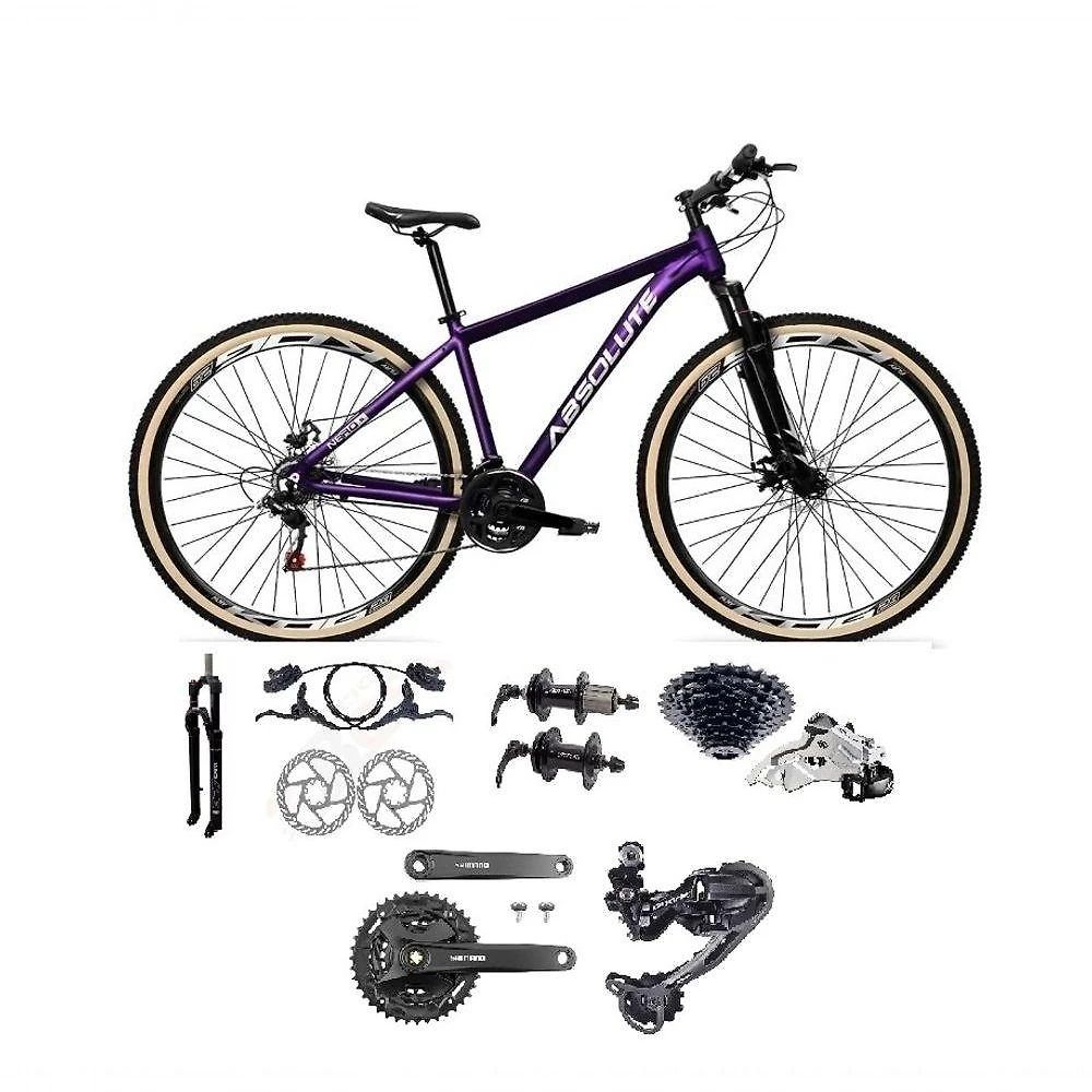 Bicicleta Aro 29 Absolute Nero 5 Câmbios Shimano Deore-altus 27v Freio Hidráulico Garfo C-trava Roxo Tam: 15