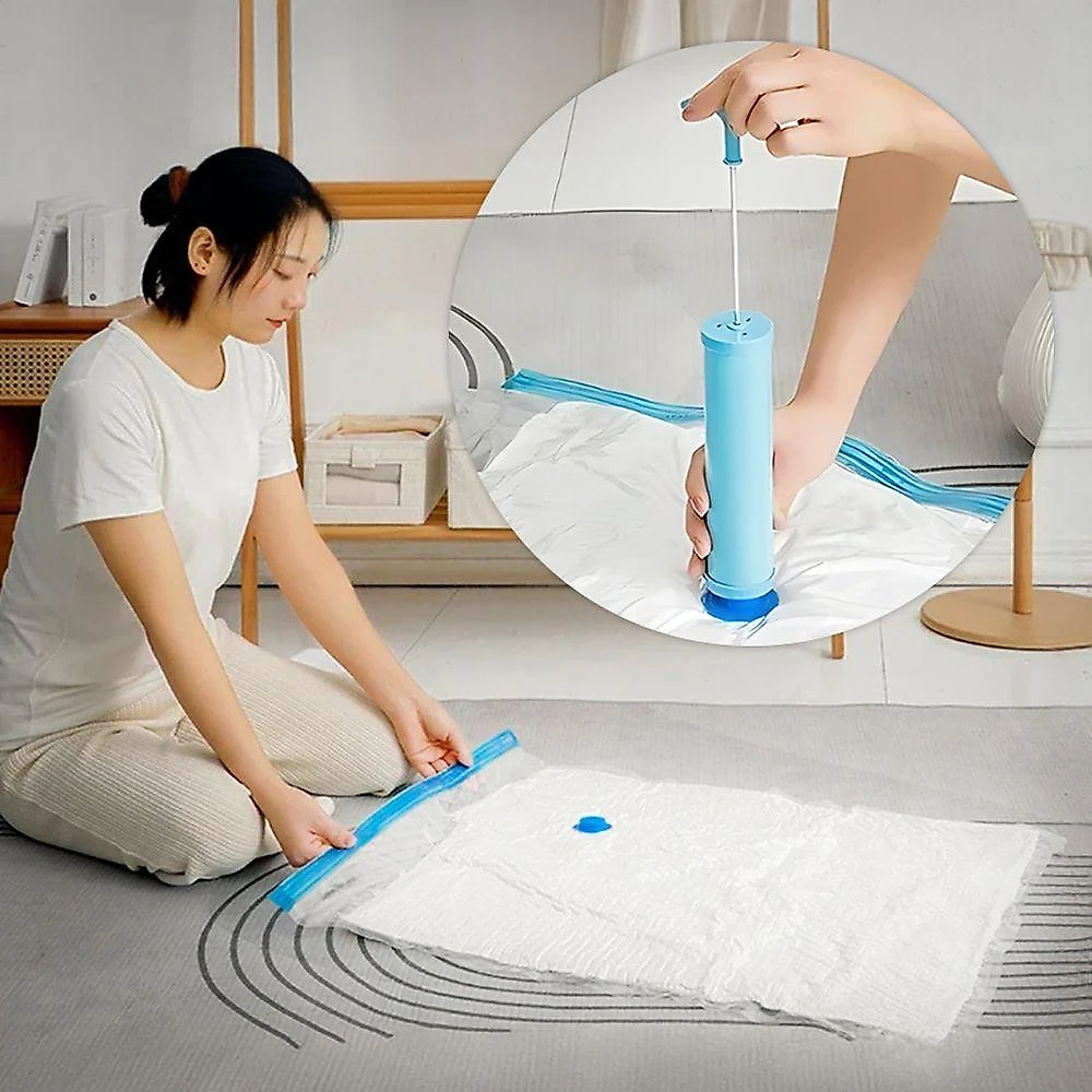 Kit 5 Sacos Vácuo Bomba De Ar Organização Espaço Casa - Organize E Economize Espaço Fácil