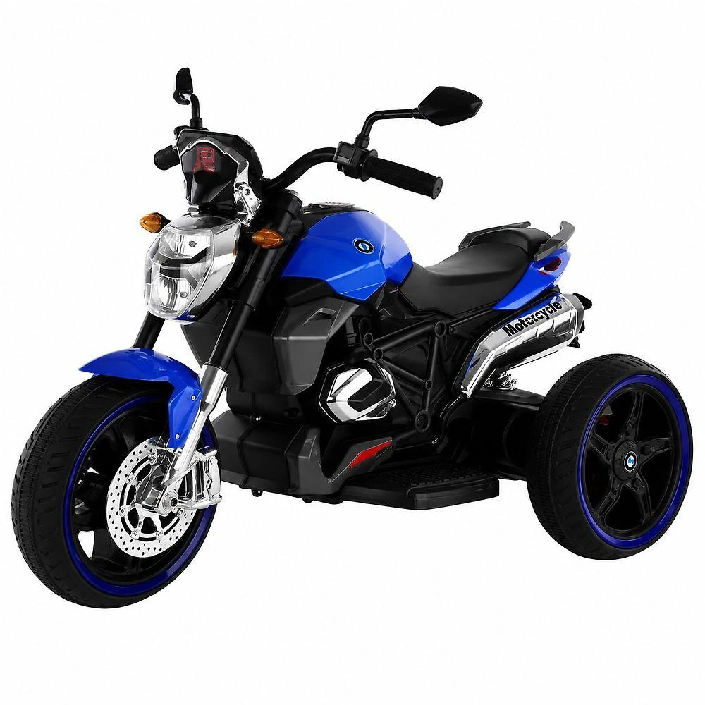 Mini Moto Elétrica Infantil Triciclo 6V Azul com Rodas Largas Cheguei BR