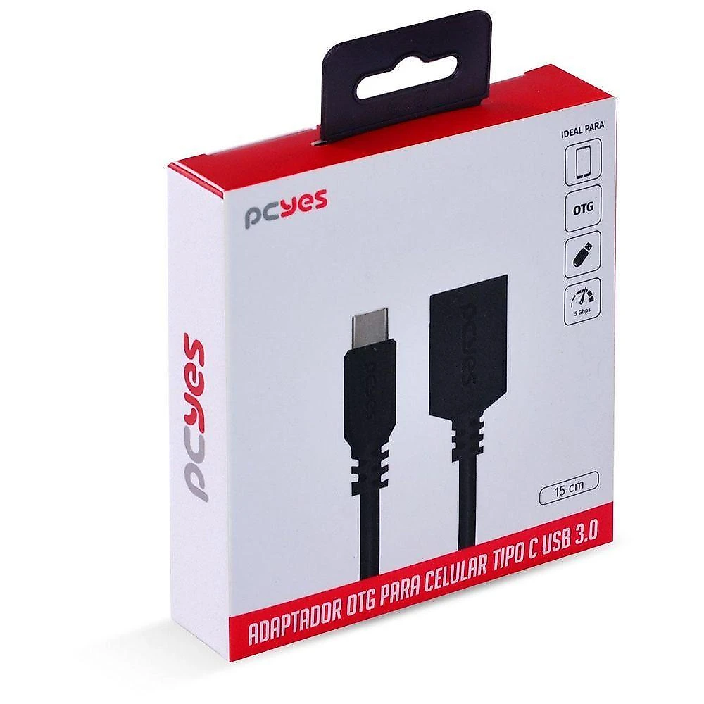 Adaptador Otg Tipo C Para Usb A 3.0 15cm Preto - P3amup-15