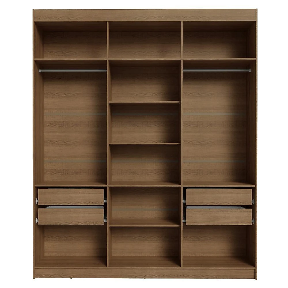 Guarda-roupa casal 6 portas batentes rustic/crema/rustic venus madesa