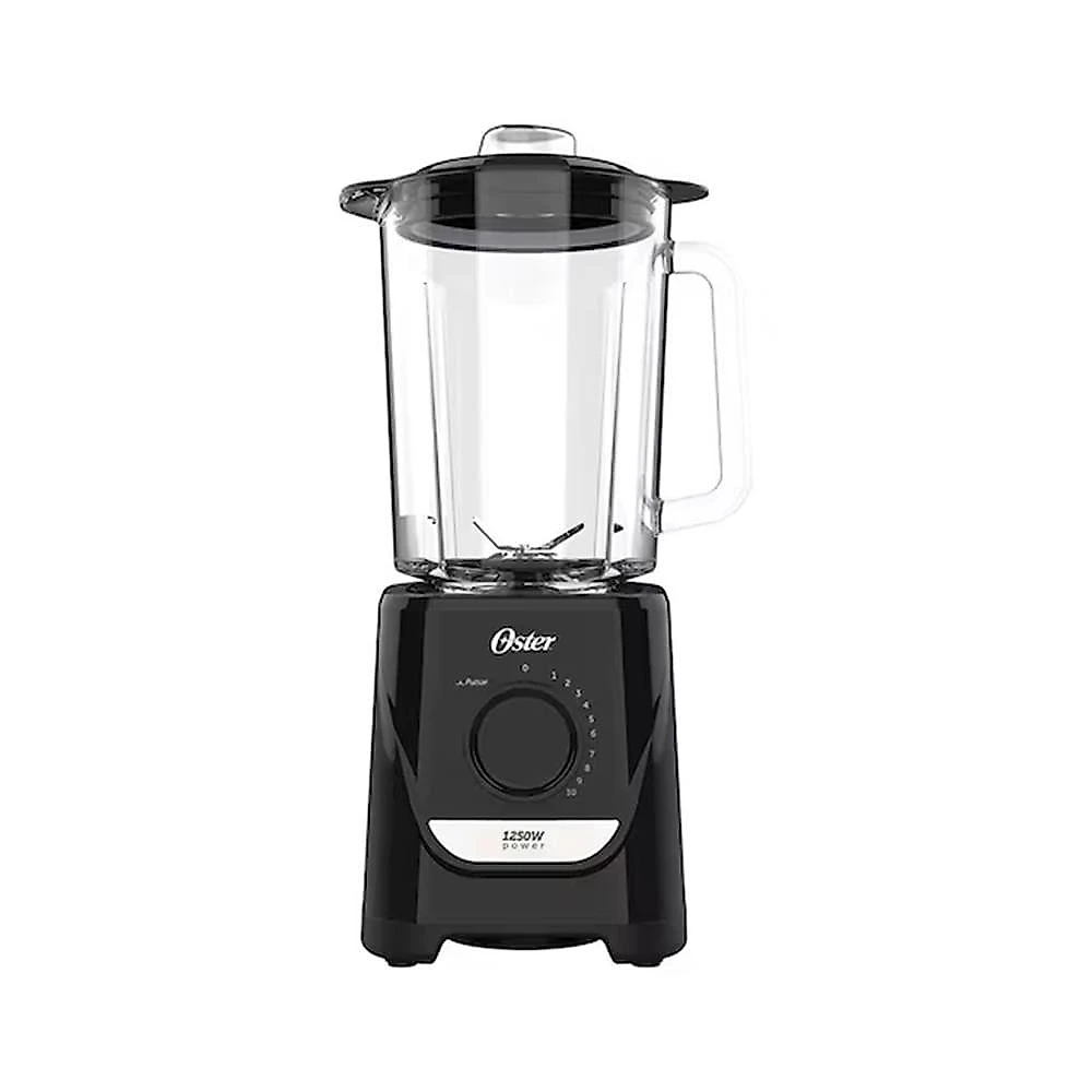 Liquidificador oster oliq520 preto com copo de vidro, 1250w e 10 velocidades 110
