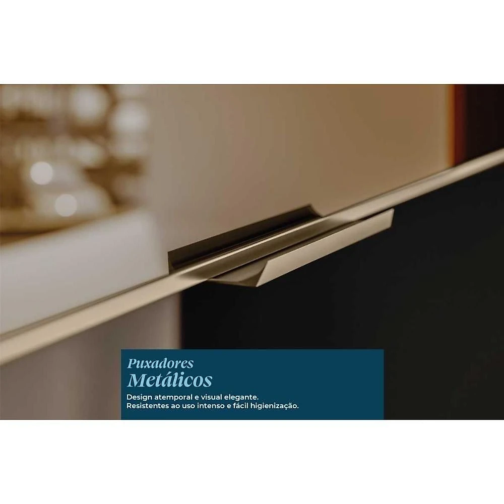 Cozinha Completa Proença 6 Portas 7 Gavetas MDF 119.5CM Nogueira-Carbono Demóbile