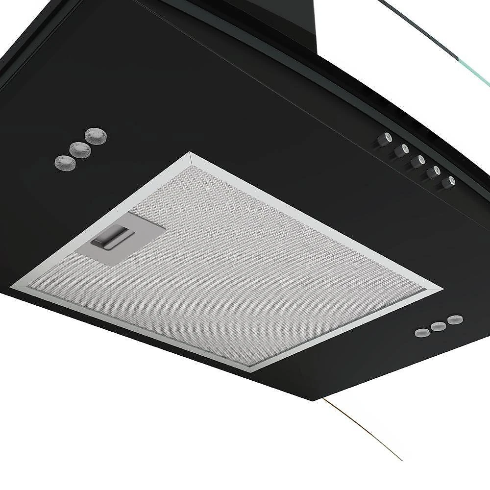 Coifa De Parede Clean Vidro Curvo Black 60cm Preto 110v 110V