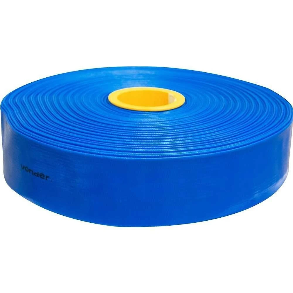 Mangueira de Irrigação Chata de PVC 3" Flexível e Reforçada Azul Vonder 50 m