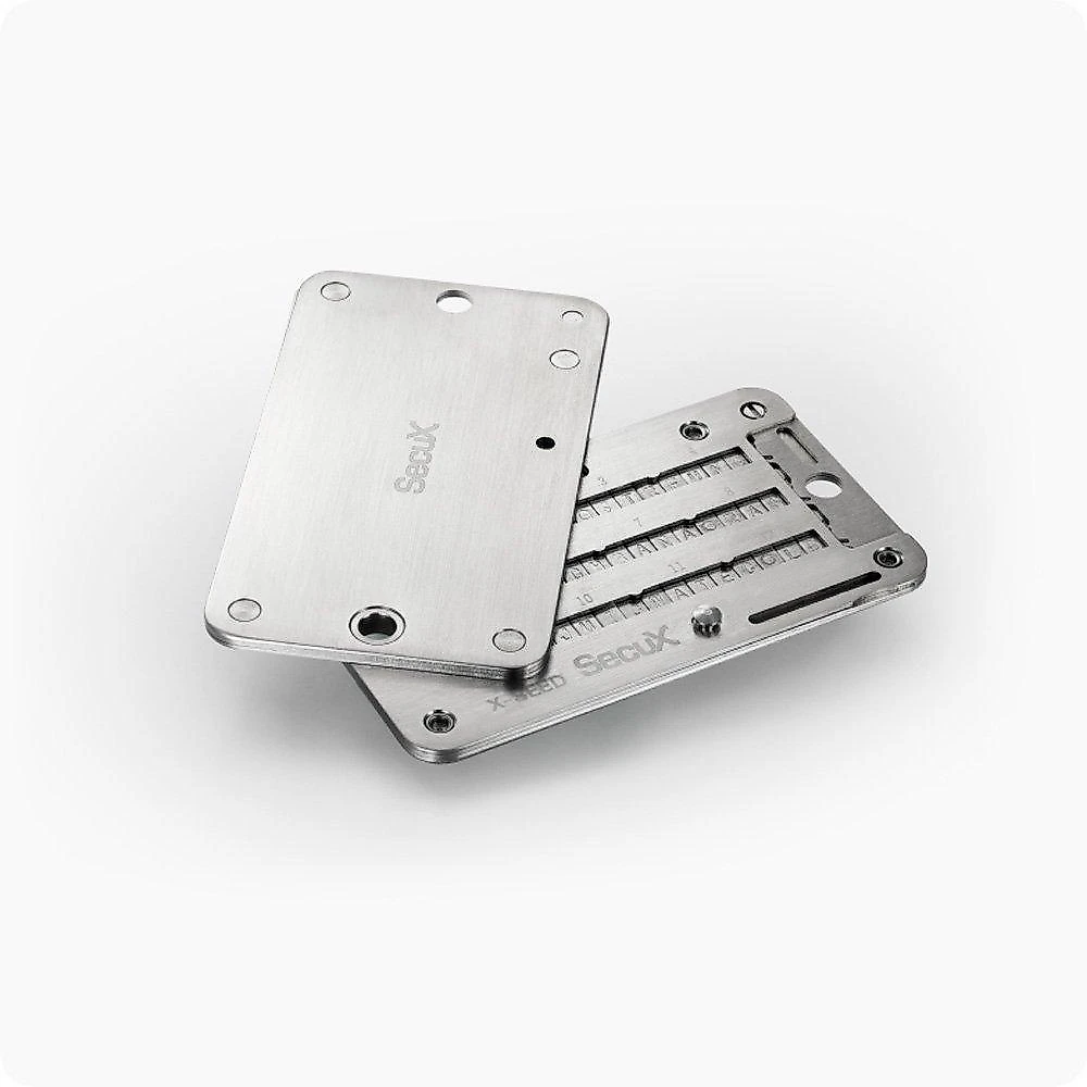 Placa de Recuperação SecuX X-SEED PRO, Alumínio Aeroespacial, Backup de 3x24 Palavras, Resistente a Fogo e Água, Prata - 98-100-000301