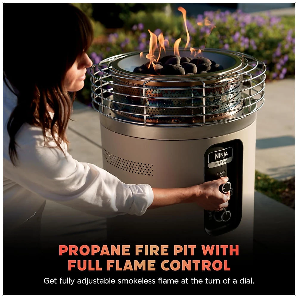 Ninja Fireside360 - Aquecedor Externo Portátil 3 Modos com Chama e Calor para Varanda, Camping e Praia