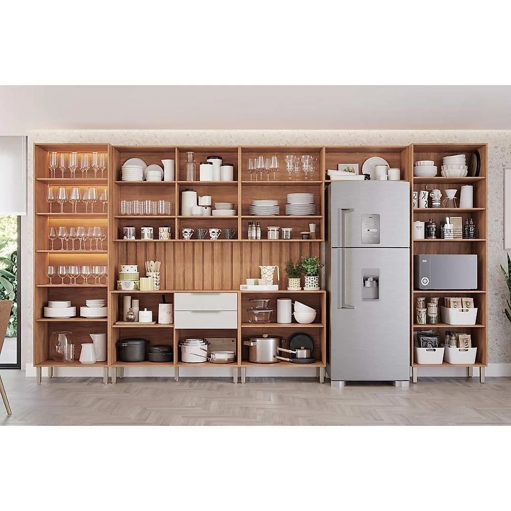 Cozinha Completa Divina C613 4 Portas 2 Gavetas MDF Cinamomo e Off White MGM