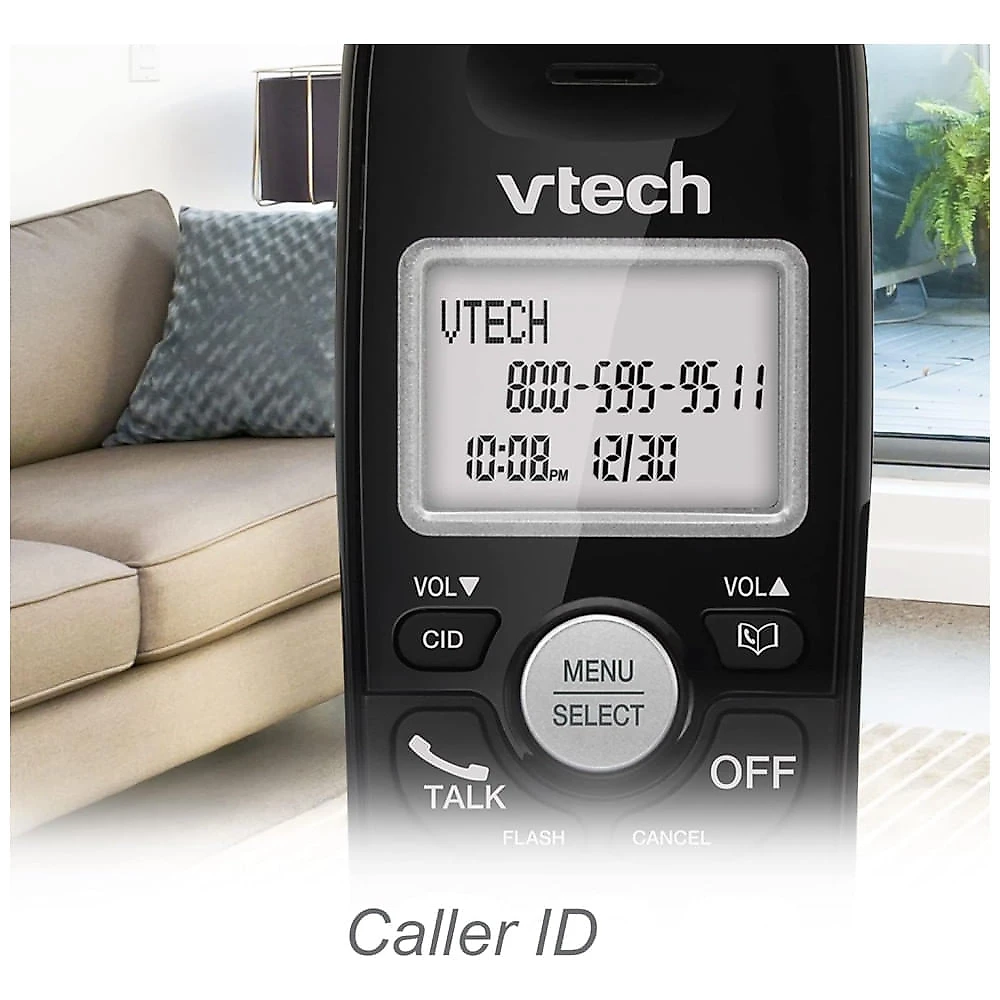 Telefone Residencial sem Fio VTech VG13411 DECT 6.0 com Conexão Bluetooth e Secretária Eletrônica Digital - Preto