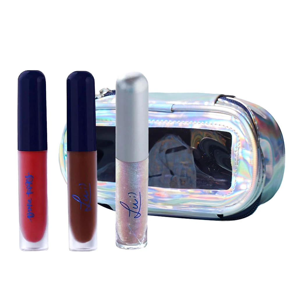 Miniatura Bruna Tavares BT + Lu Kit - Batom Líquido Trend + Batom Líquido Online + Gloss Labial Pixels + Nécessaire Kit