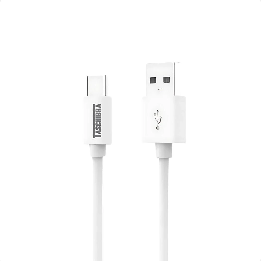 Cabo USB-A para USB-C Taschibra para Carregamento Rápido 2A 1,5M Branco Fosco 01 Unidade