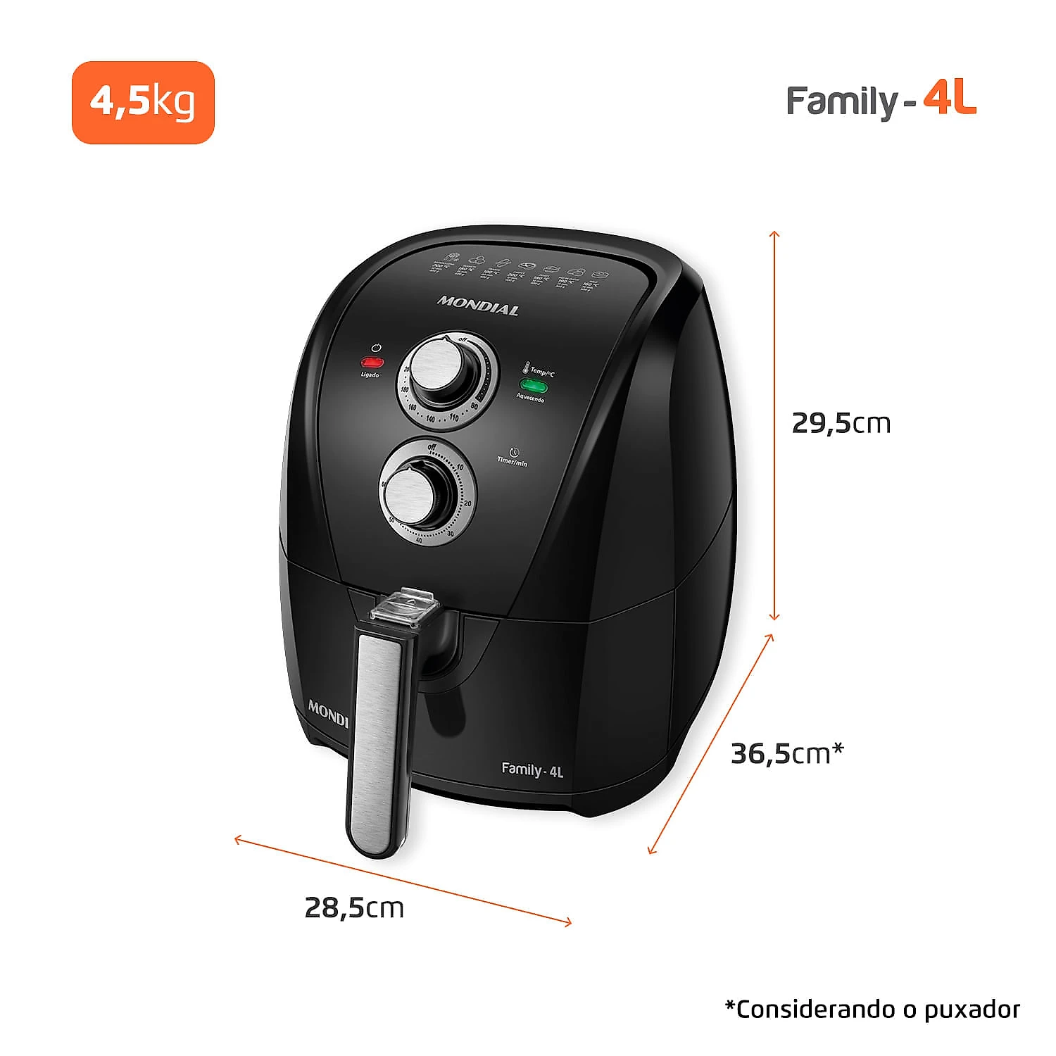 Fritadeira Sem Óleo Air Fryer Mondial AFN-40-BFS 127V
