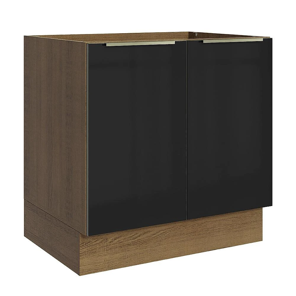 Balcão de cozinha 80 cm 2 portas (sem tampo) lux madesa branco/cinza
