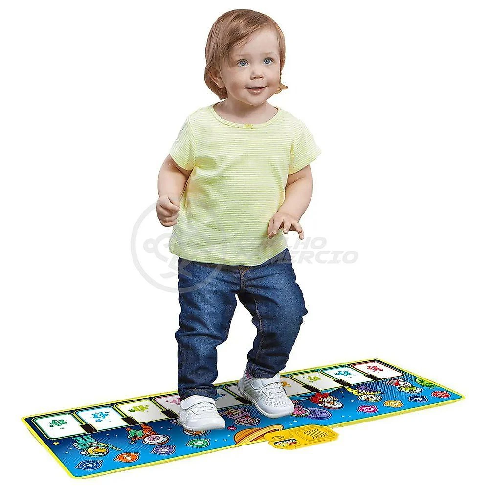 Piano Music Mat Tapete Musical 110x36cm Bebês 10 Teclas