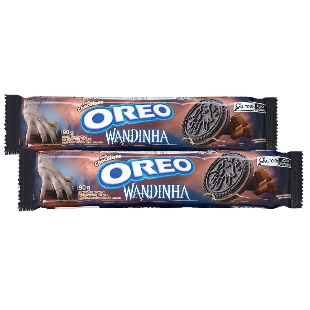 Kit 2 Biscoito Recheado Oreo Chocolate Wandinha 90g