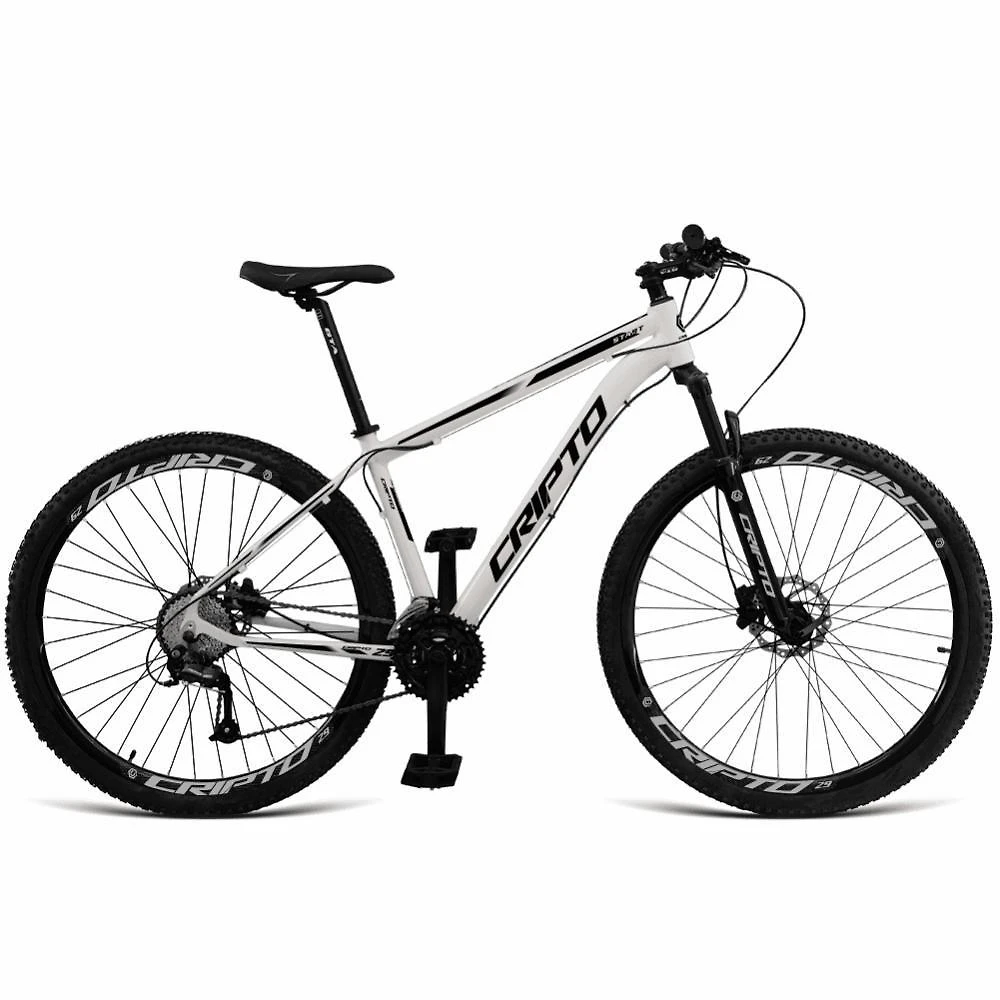 Bicicleta Aro 29 Cripto 27v Alivio Freio Hidraulico Trava K7 - Branco-preto - 15" Branco-preto