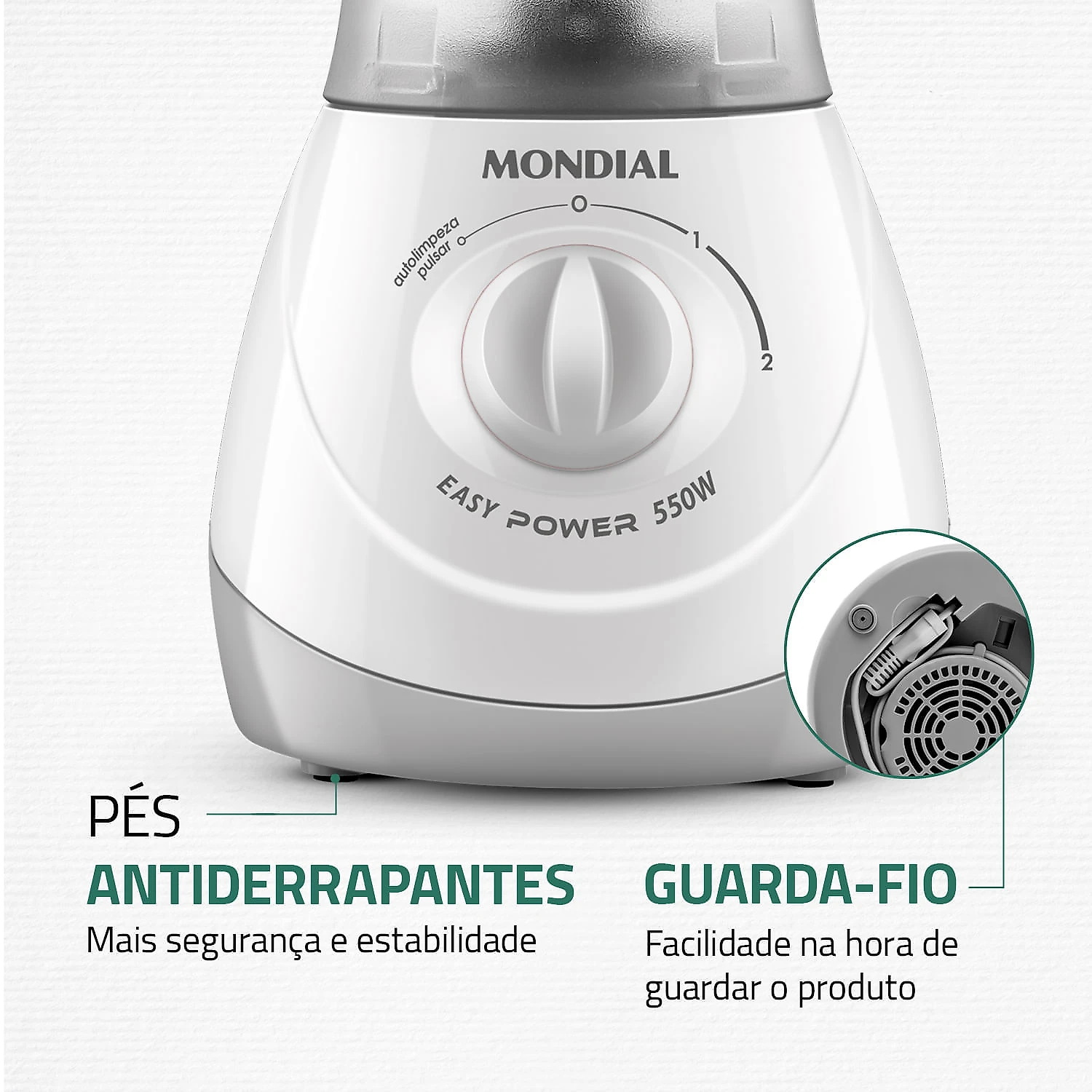 Miniatura Liquidificador Mondial 1,5L Easy Power 550W L-550-W LIQUIDIFICADOR L-550-W 127V/60HZ .