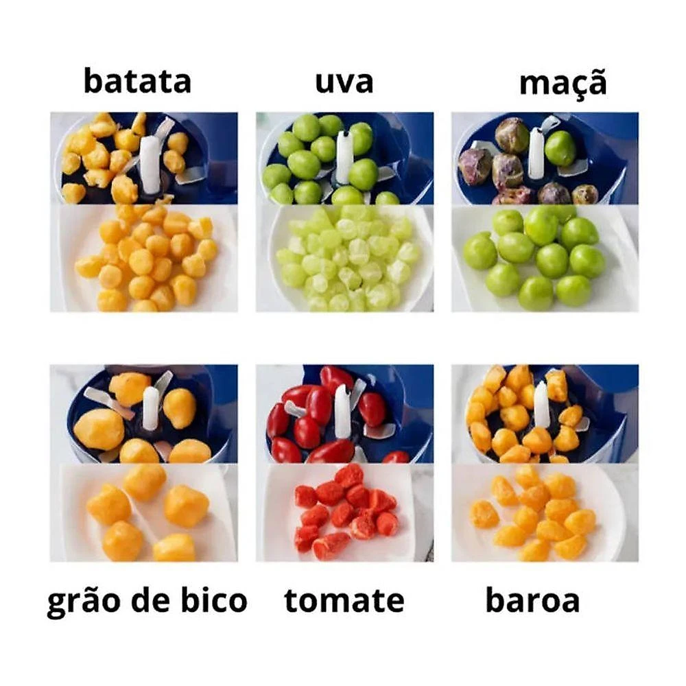 Descascador de Alho Elétrico Picador de Alimentos Azul 100W