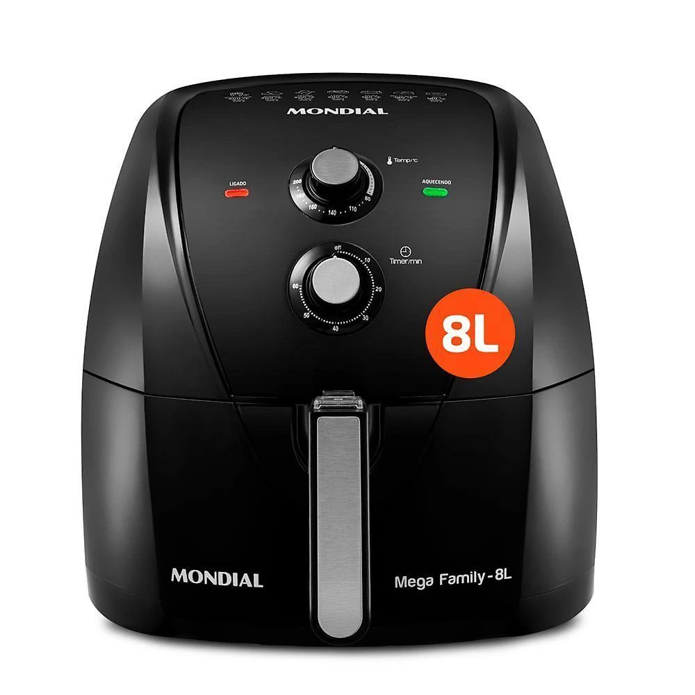 Fritadeira air fryer mondial afn-80-fb 8l preto 220v