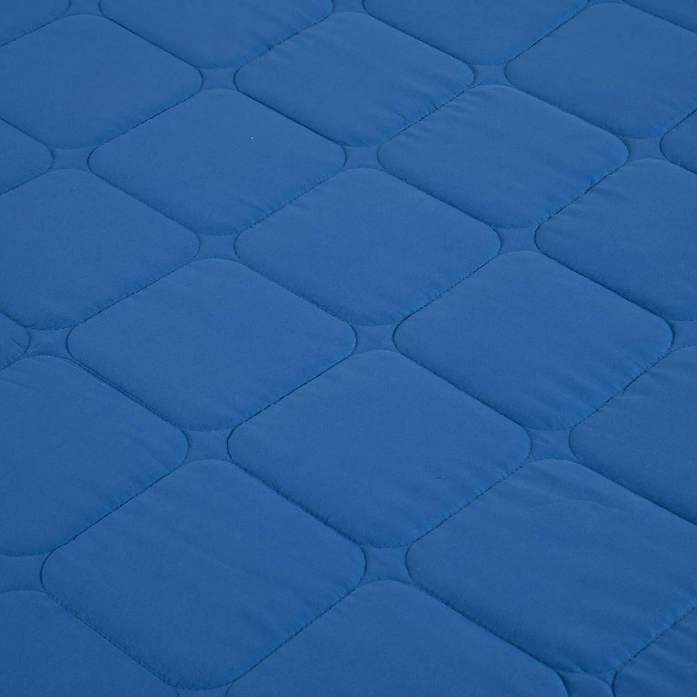 Kit Cobre Leito Colcha Speciale Casal Matelado Toque Acetinado 400 Fios 3 Peças Azul Royal - 100% Poliéster