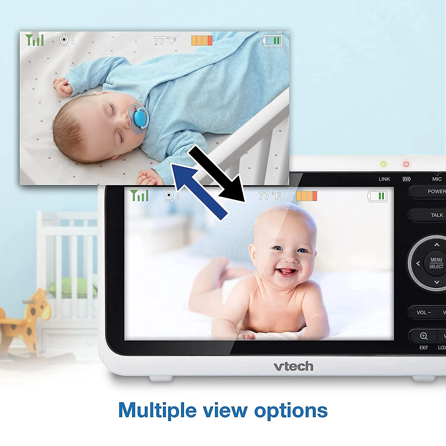VTech VM3502 Babá Eletrônica Monitor com 2 Câmeras de HD 10 80p e Visão Noturna Alcance de 304M