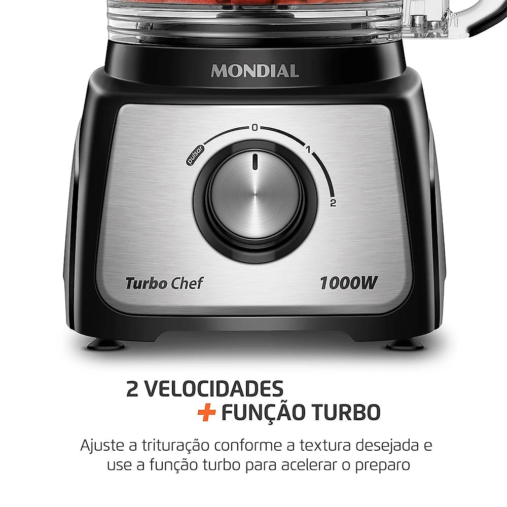 Multiprocessador Turbo Chef 3 em 1 Mondial Preto 1000W- MPN-02-BE 110V