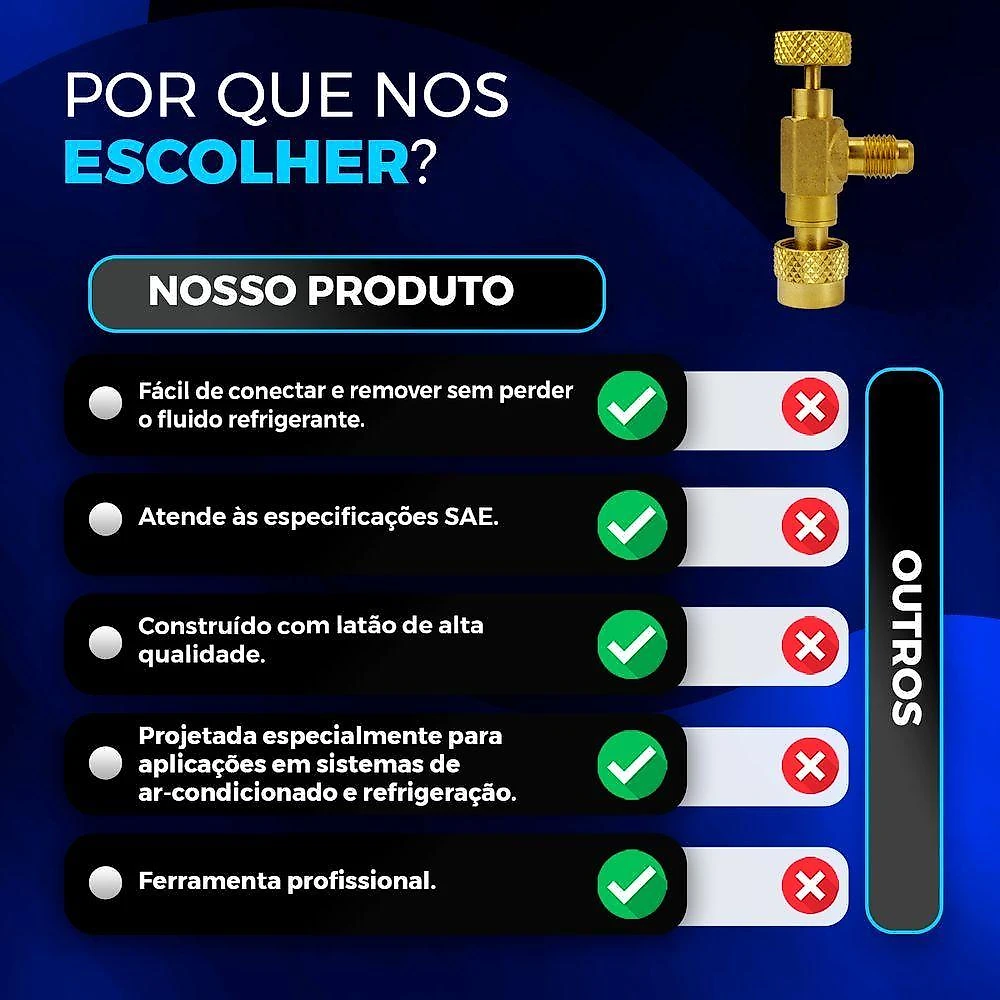 Válvula Acionadora Schrader 1-4 X 5-16 Gáses R410, R32 Fsvh-2 - Hiatsu Único