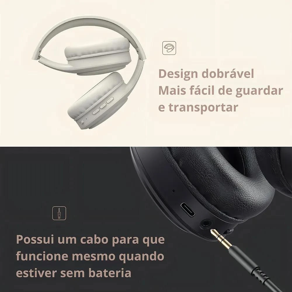 Fone De Ouvido Headphone Dapon H02D Bluetooth 5.1 Microfone