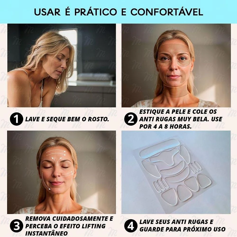 Adesivo Anti Rugas para Colo Muy Bela Tê com Estímulo de Colágeno Natural Reutilizável OEM
