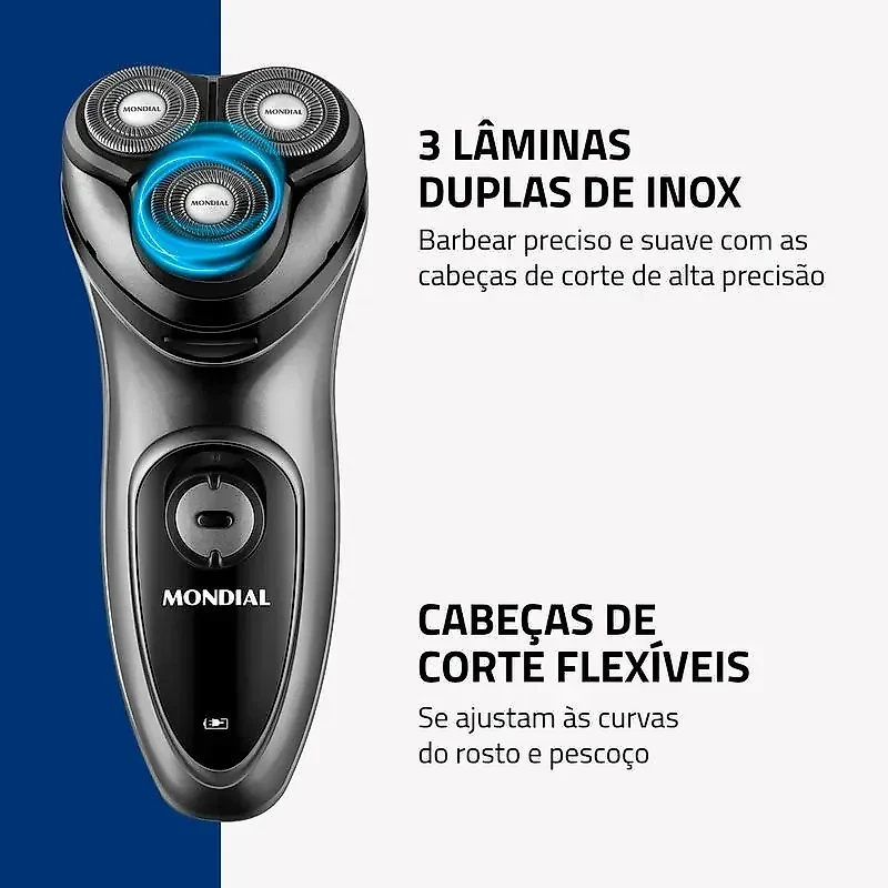Barbeador Elétrico Mondial Preto Be02 Pr Bivolt