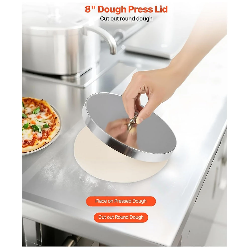 Laminadora de Massa para Pizza VEVOR APD40 Semi-automática Inox 390W 7,6-40,6cm 260 Peças/h 110V