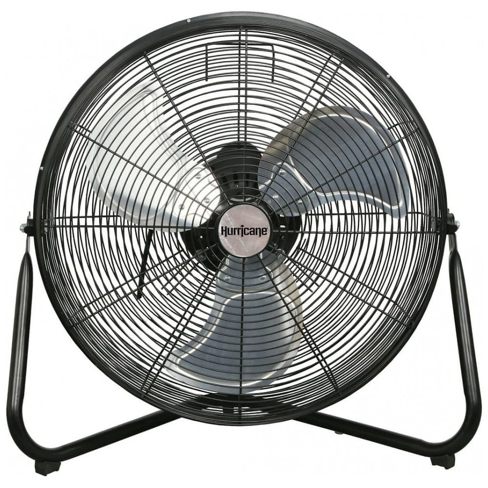 Ventilador de Chão com Alta Velocidades em Metal Resistente , 110V Hurricane, Preto